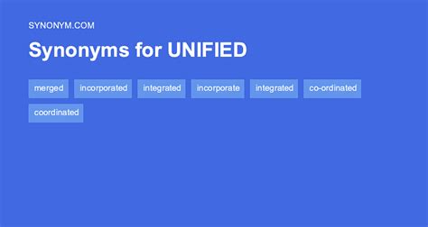 antonym unified|not unified antonym.